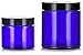 12 piece Cobalt Blue Glass Straight Sided Jar Set: Includes 6-1 oz Cobalt Glass Jars and 6-2 oz Cobalt Glass Jars