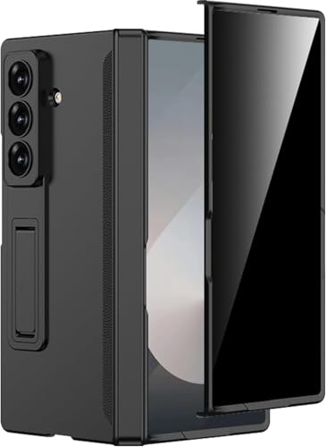 ELEPIK Armor series Case for Z Fold 7 with Kickstand, [Built-in Privacy Screen Protector] [Hinge Protection], [Full Body Protection] [PU Leather] Phone Case for Samsung Galaxy Z Fold 7 5G, Black.