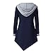 Maternity Nursing Hoodie Top,Crytech Pregnant Women Uneven Hemline Zipper Pullover Hooded Sweatshirt for Breastfeeding with Pocket Pregnancy Button Up Winter Fall T Shirt Clothes (Large, Blue)thumb 3