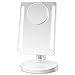 Gotofine LED Lighted Vanity Mirror/Natural Bright Light Makeup Mirror with Adjustable 3.5 Inches 10x Magnification Spot Mirror, Movable & Two Power Supply Mode (White)