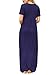 Women's Short Sleeve Crew Neck Long Maxi Casual Dress Medium Size Navy