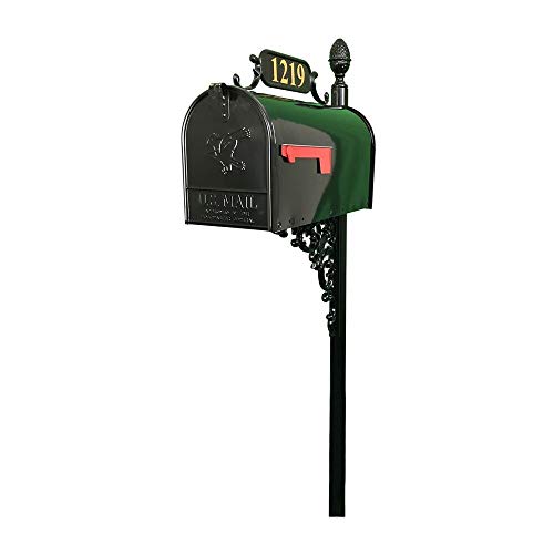 ADDRESSES OF DISTINCTION Oak Large Mailbox & Post Kit Black Mailbox
