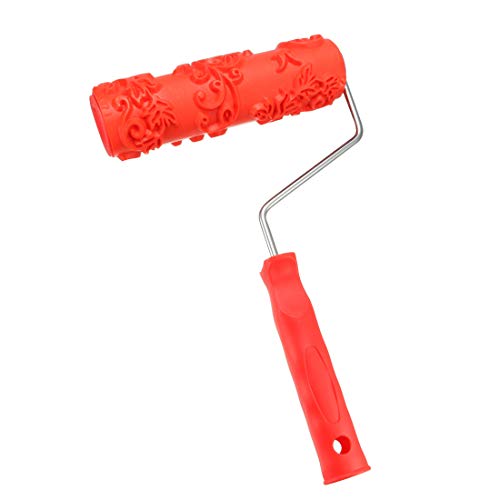 uxcell Painting Roller Decoration Empaistic Wooden Grain Paint Roller w Plastic Handle EG171T