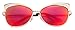 FEISEDY Sexy Cat eye Vintage Lunettes Metal Frame Flat Mirrored Lens Sunglasses
