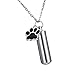 HooAMI Pet Puppy Dog Paw Cylinder Cremation Urn Necklace/Keychain Keepsake Ashes Pendant Memorial Jewelry