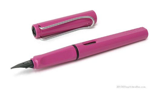 Lamy safari pink fountain pen - extra fine nib