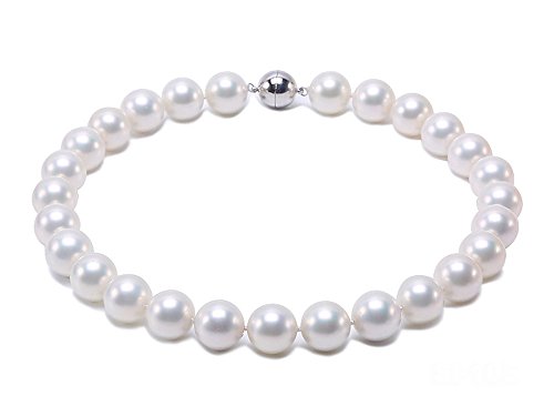 Jyx 12mm white round seashell pearl necklace 18"