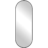 Uttermost 09843 Varina - Tall Mirror-60 Inches Tall and 22 Inches Wide, Finish Color: Satin Black