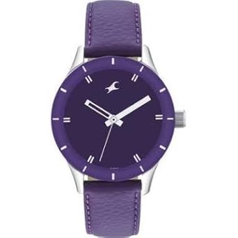 Fastrack Leather Analogue Purple Dial Women's Watch