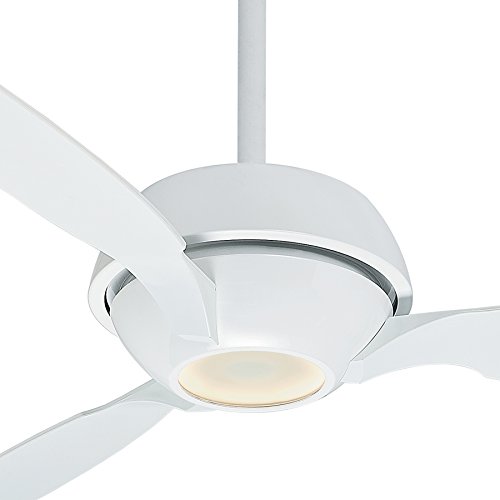 Casablanca 60 Inch Contemporary Ceiling Fan in Snow White with LED Light Kit and Clear Frosted Glass, 3 Blade (Certified Refurbished)