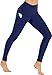 Ewedoos Yoga Pants with Pockets for Women, High Waist Leggings with Pockets Tummy Control Workout Running Pants (Ew380 Navy, Medium)thumb 1