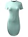 BIADANI Women Rayon Soft Short Sleeve Short Tail Dolphin Dress Tunic Top Slim Fit