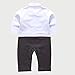 TNYKER Baby Boy Suit, Toddler Short Sleeve Rompers Infant Outfit Onesie with Bow tie (80(6-12 Month), Black-Long)