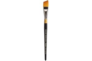 KINGART Premium Original Gold 9400-3/4 Angular Shader Series Artist Brush, Golden Taklon Synthetic Hair, Short Handle, for Acrylic, Watercolor, Oil and Gouache Painting, Size 3/4"