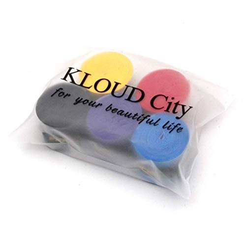 KLOUD City 5 pcs (Black, Blue, Purple, Yellow, Red) PU Soft, Absorb Moisture and Anti-Slip overgrip for Tennis and Badminton Racket Bike bar