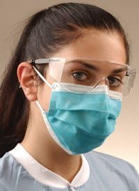 4313028 PT# GCIBL- Mask Face Isofluid Blue Earloop LF 50/Bx by, Crosstex International -4313028