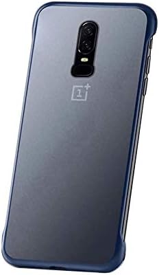 Vaku Luxos ® OnePlus 6 Covers Ultra-Thin Frameless Semi Transparent Back Cover with Metal Ring - Blue