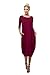 Love In Women's 3/4 Sleeve Round Neck Bubble Hem Long Dress W/Pocket
