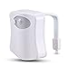 LingStar Motion Sensor Activated LED Toilet Night Light - 8 Color Changing - Fits Any Toilet