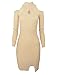 TAM Ware Women Casual Slim Fit Knit Front Keyhole Sweater Bodycon Dress