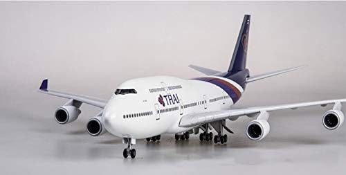 Aquaman Store 43-50CM Airplane Model - Scale 47cm Airplane Boeing B747 Aircraft Thailand Thai Airline Model W Light and Wheel Diecast Plastic Resin Plane 1 PCs