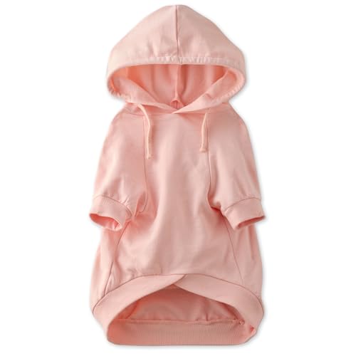 Pet Passion Rocky – The Original Lightweight Hooded Tee 100% Organic Cotton Dog Hoodie Pet Coat Sweater for All Sized Dogs, Original Pink, XXX-Small (up to 5lbs)