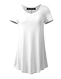 A.F.Y All For You Women's Short Sleeve V-Neck Flare Tunic Ivory XX-Large