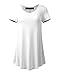A.F.Y All For You Women's Short Sleeve V-Neck Flare Tunic Ivory XX-Large