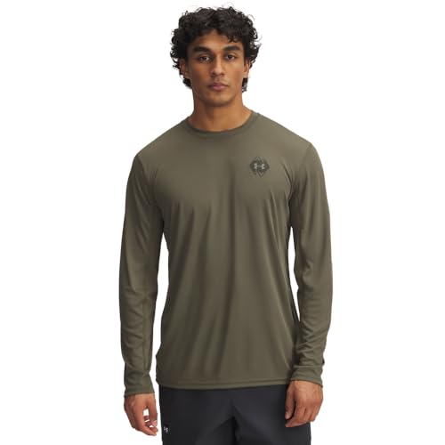 Under Armour Men’s Drift Tide Knit Mountain Long Sleeve, (390) Marine OD Green/Black/Baroque Green, X-Large