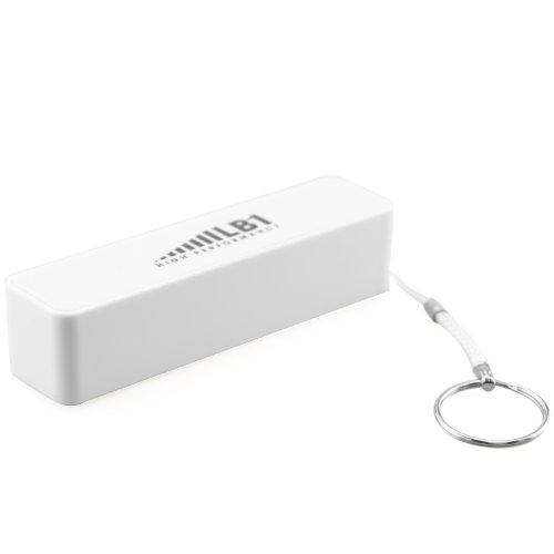 LB1 High Performance New Emergency Power Bank for Smartphones and Tablets Portable External Battery 2200mAh 5V/1A Mini Universal Power Bank with Key Chain (White)