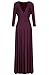 POSESHE Women's Solid V-Neck 3/4 Sleeve Plus Size Evening Party Maxi Dress Purple XL