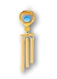 Gold Plated Hot Air Balloon Wind Chime with Blue Swarovski Element Crystals