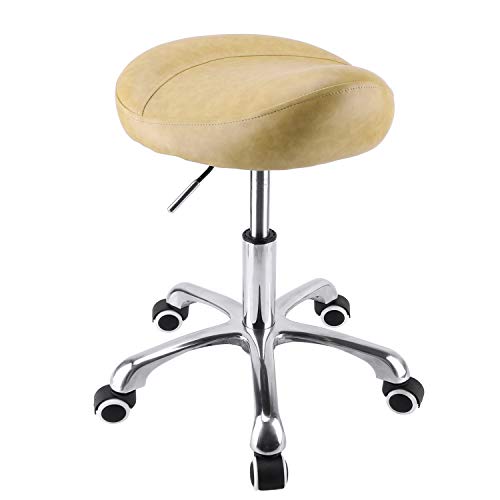 Geboor Hydraulic Saddle Stool with Wheels Rolling Adjustable Height for Clinic Dentist Spa Massage Medical Salons Studio - Thumbnail 6
