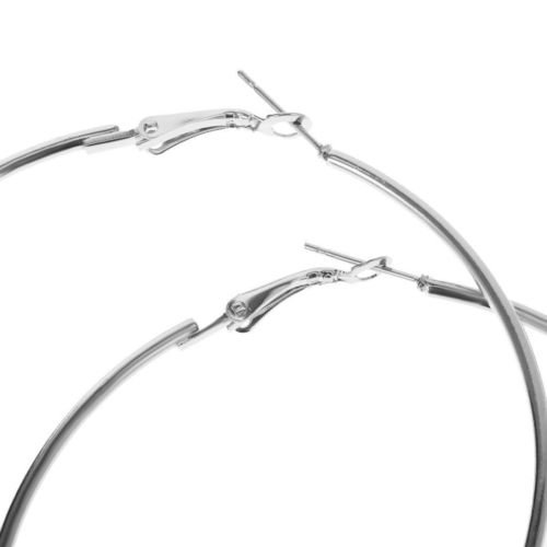 generic silver stylish hoop and loop earrings for women