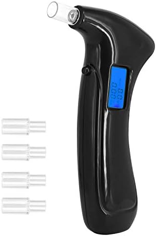Professional Breathalyzer, Portable Breath Alcohol Tester Digital LED Screen Auto Power Off and Sound Alarm Best Breathalyzer with 5 Mouthpieces + Carrying Case for Drivers Or Home Use