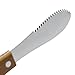 Wall2Wall Stainless Steel Straight Edge Wide Butter Spreader Deluxe Sandwich Cream Cheese Condiment Knives Set Kitchen Tools, Wood Handle, 8” (12)