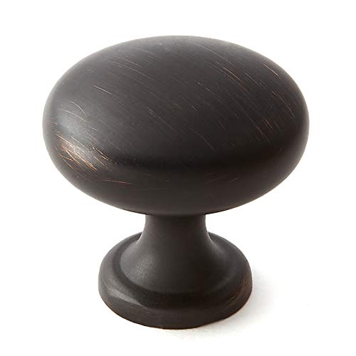 Cauldham 25 Pack Solid Round Kitchen Cabinet Knobs Pulls (1-1/8" Diameter) - Dresser Drawer/Door Hardware - Style R125 - Oil Rubbed Bronze - Thumbnail 4