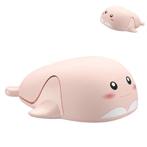 Wireless Mouse Pink Cute Dolphin Shape Aesthetic Quiet Click Portable Lightweight Compact Silent Cordless USB Optical Mice for PC Laptop Computer Macbook Windows Kids Girl Women Men Office Travel Gift