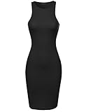 MBE Women's Simple Classic High Neck Body Con Midi Dress
