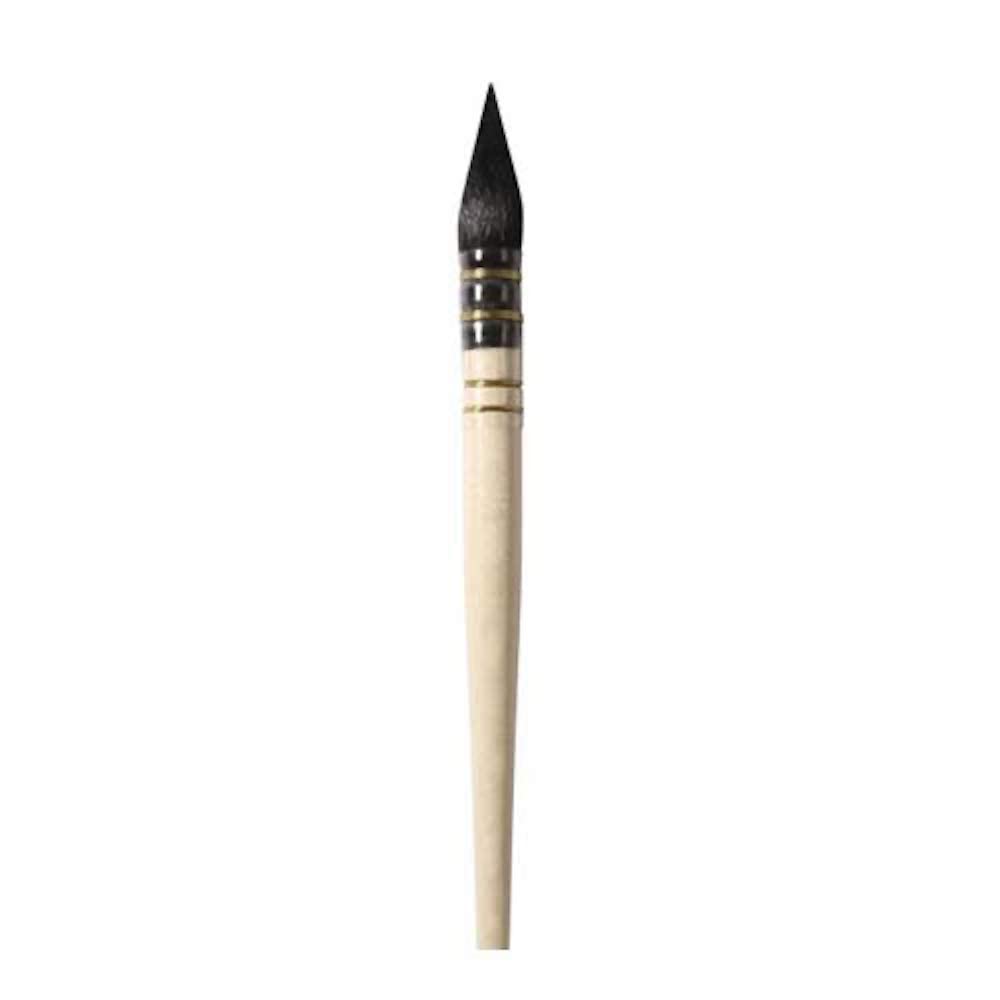 Daler-Rowney Aquafine Watercolour Brush, Natural Goat Hair, Short Handle, Pointed Wash, 6