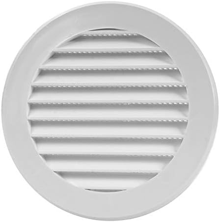 Registers, Grilles & Vents - 4'' Inch Plastic - White - Vent Cover - Round Soffit Vent - Air Vent Louver - Grille Cover - Protective Screen Mesh - HVAC Ventilation
