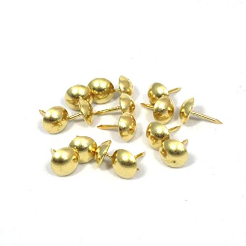 1000 brass plated upholstery nails GENUINE HEICO IN BRANDED BOX 1 cm diameter decorative furniture studs