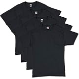 Hanes Men's ComfortSoft T-Shirt (Pack of 4), Black, Large