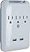 GE Pro 3-Outlet Extender with 2 USB Ports, Surge Protector, Charging Station Wall Tap, Protected Indicator LED, 3-Prong, 540 Joule, 2.4 AMP/10 Watt, UL Listed, White, 33646