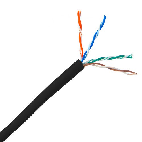 CableWholesale's Bulk Cat5e Black Ethernet Cable, Stranded, UTP (Unshielded Twisted Pair), Pullbox, 1000 foot
