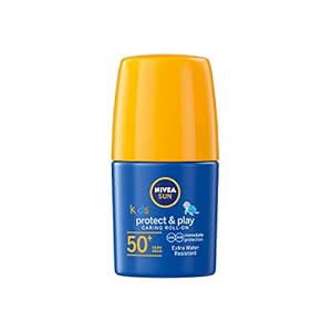 NIVEA SUN Kids Protect & Care Caring Roll-On (50 ml) Sunscreen with SPF 50, Roll-On Kids Suncream for Delicate Skin…