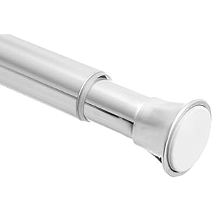 AmazonBasics Shower Adjustable -Length Curtain Tension Rod – 36-54″, Chrome