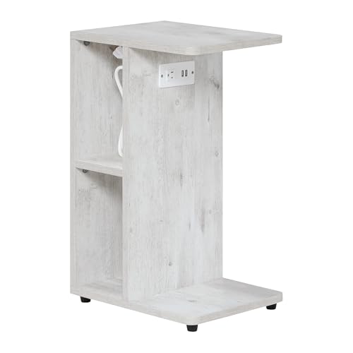 OSP Home Furnishings Gemma C-Style Side Table with USB Ports and Power Outlet,…
