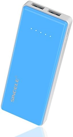 SINOELE Power Bank 8000mAh Ultra Compact External Battery Charger Fast Charging Power Pack for iPhone, iPad and Samsung Galaxy and More (Blue)