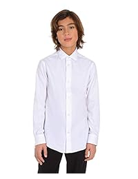 Calvin Klein Boys 'satén de manga larga vestido de camisa